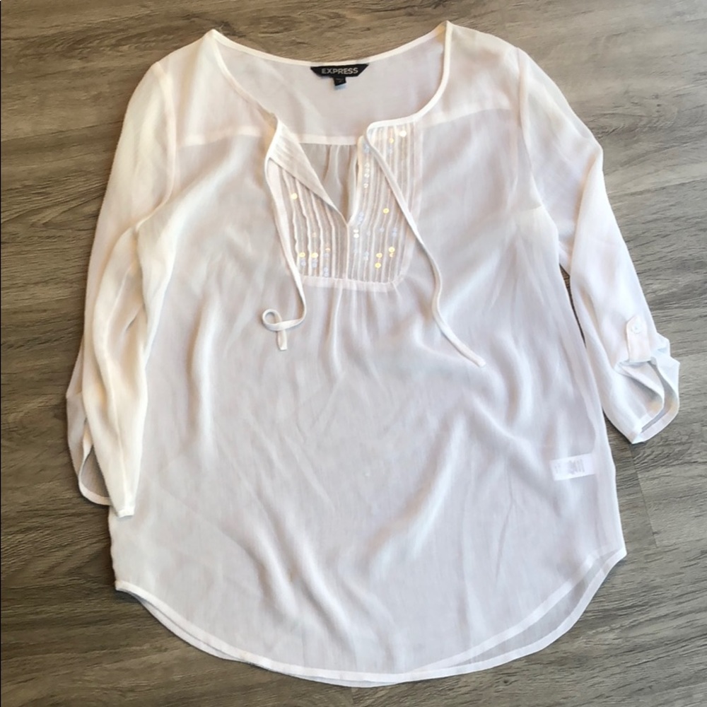 White sheer shirt from express